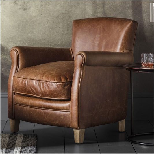 Timeless Tradition Vintage Brown Leather Armchair