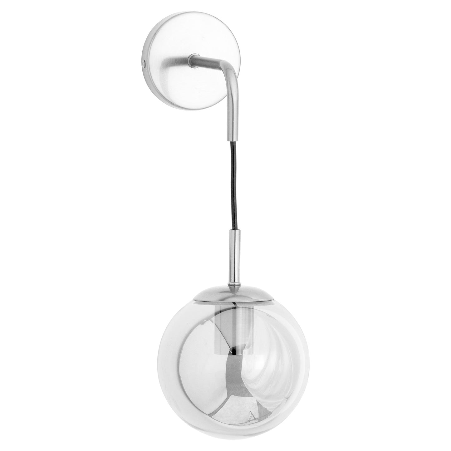 Silver Smoked Glass Globe Wall Hanging Pendant