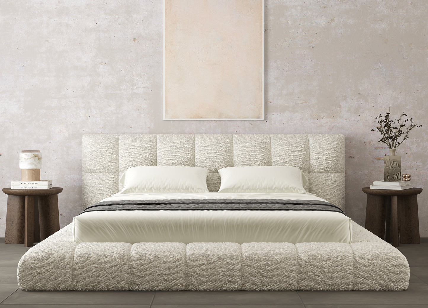 Audrey Divan Storage Bed with Segmented Upholstered Headboard